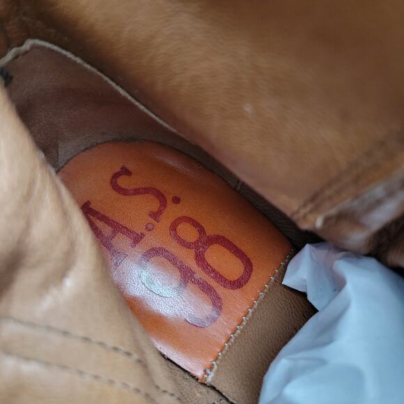 A.S.98 Airstep Biker Leather Italian Zipper Boho Brown Boot 8 US 38 EU - Picture 10 of 12